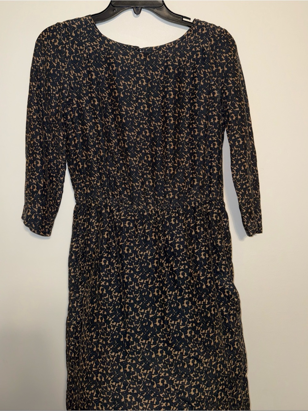 Marc O’Polo Cotton Silk Blend Abstract Print Dress EU 36 US Small Brown Black